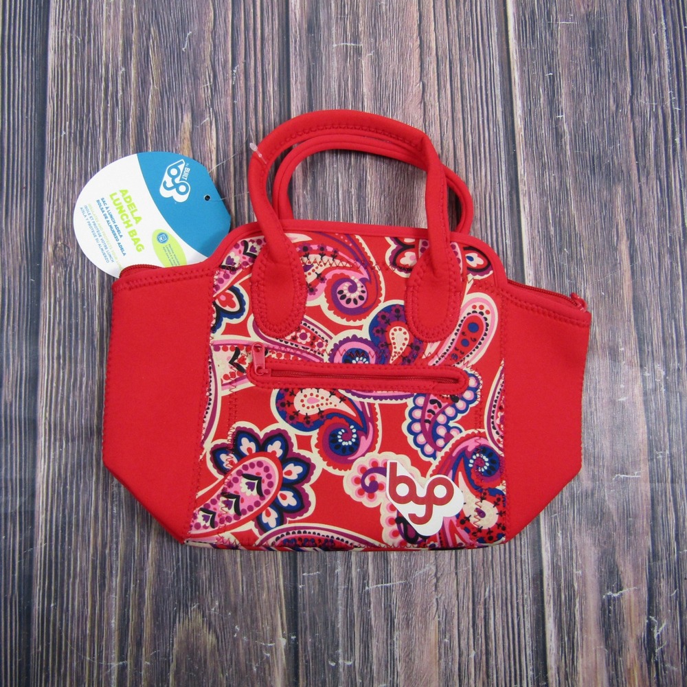 BYO by Built Adela Lunch Bag Unisex OS Red Paisley Insulated Neoprene Tote
